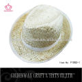 Weiße Farbe Kwai Gras Hüte natürliche Stroh Fedora Hüte Qualität Mode billig für den Sommer